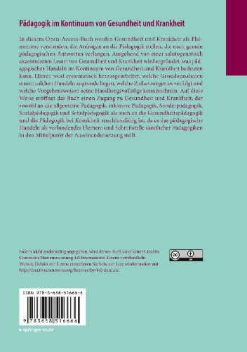 Buchcover und Innenansicht für das Buch: Pädagogik im Kontinuum von Gesundheit und Krankheit