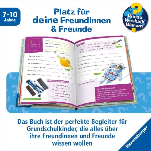 Buchcover und Innenansicht für das Buch: Wieso? Weshalb? Warum? Meine Schulfreunde