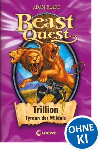 Buchcover und Innenansicht für das Buch: Trillion the Three-Headed Lion