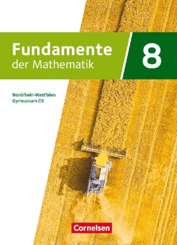 Buchcover und Innenansicht für das Buch: Fundamente der Mathematik 8. Schuljahr. Nordrhein-Westfalen - Schülerbuch