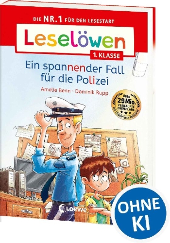 Buchcover und Innenansicht für das Buch: Leselöwen 1. Klasse - Ein spannender Fall für die Polizei