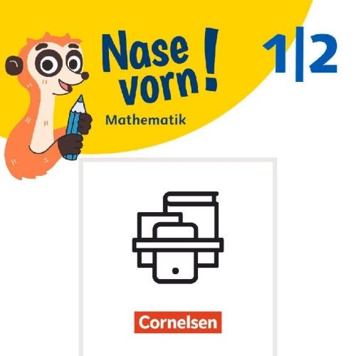 Buchcover und Innenansicht für das Buch: Nase vorn! 1./2. Schuljahr - Basiskompetenzen Mathe - Sachrechnen, Größen und Geometrie trainieren 1/2 - 3 Übungshefte im Paket mit Lösungen