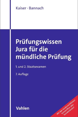Buchcover und Innenansicht für das Buch: Prüfungswissen Jura für die mündliche Prüfung