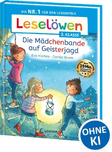Buchcover und Innenansicht für das Buch: Leselöwen 2. Klasse - Die Mädchenbande auf Geisterjagd