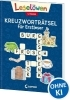 Buchcover und Innenansicht für das Buch: Leselöwen Kreuzworträtsel für Erstleser - 1. Klasse (Marineblau)