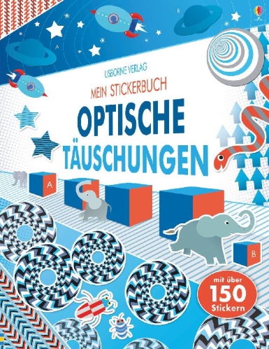 Buchcover und Innenansicht für das Buch: Mein Stickerbuch: Optische Täuschungen