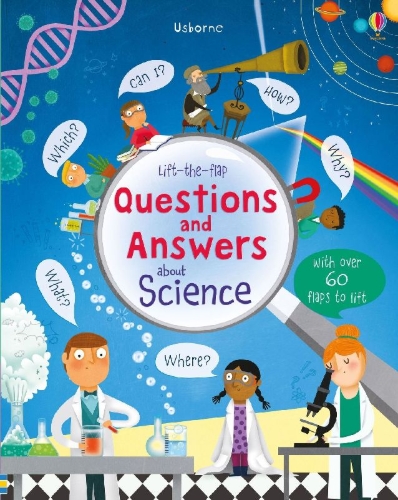 Buchcover und Innenansicht für das Buch: Lift-the-flap Questions and Answers about Science