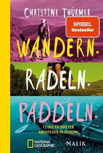Buchcover und Innenansicht für das Buch: Wandern. Radeln. Paddeln.