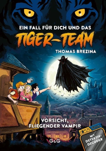 Buchcover und Innenansicht für das Buch: Tiger-Team - Vorsicht, fliegender Vampir