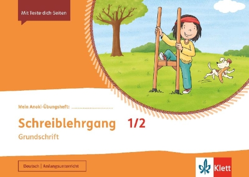 Buchcover und Innenansicht für das Buch: Mein Anoki-Übungshef. Schreiblehrgang Grundschrift 1/2. Übungsheft Klasse 1/2