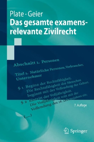 Buchcover und Innenansicht für das Buch: Das gesamte examensrelevante Zivilrecht