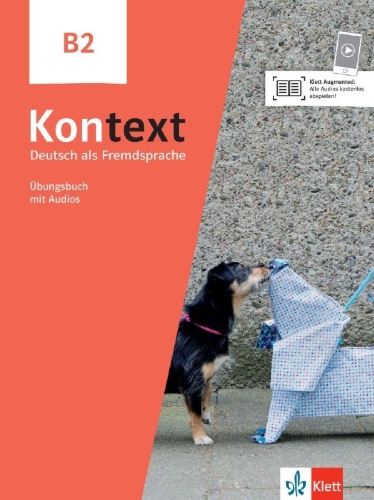 Buchcover und Innenansicht für das Buch: Kontext B2. Übungsbuch mit Audios