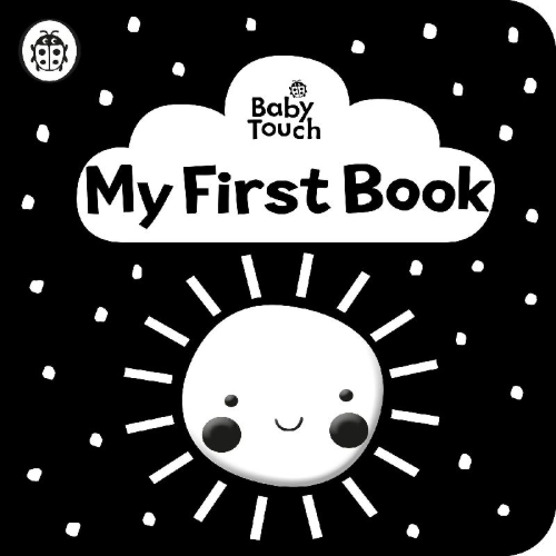 Buchcover und Innenansicht für das Buch: Baby Touch: My First Book: a black-and-white cloth book