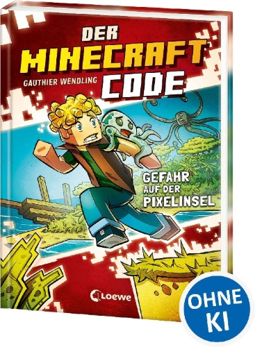 Buchcover und Innenansicht für das Buch: Minecraft Échappe-Toi! - L'île Infernale