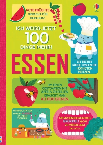Buchcover und Innenansicht für das Buch: Ich weiß jetzt 100 Dinge mehr! Essen