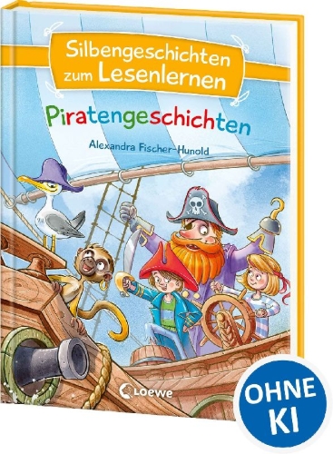Buchcover und Innenansicht für das Buch: Silbengeschichten zum Lesenlernen - Piratengeschichten
