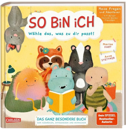 Buchcover und Innenansicht für das Buch: So bin ich - Neue Fragen und Abenteuer mit deinen tierisch besten Freunden