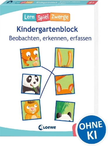 Buchcover und Innenansicht für das Buch: Die neuen LernSpielZwerge - Beobachten, erkennen, erfassen