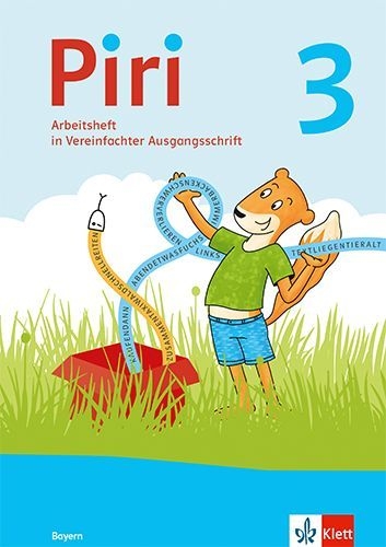 Buchcover und Innenansicht für das Buch: Piri 3. Arbeitsheft in Vereinfachter Ausgangsschrift Klasse 3.  Ausgabe Bayern