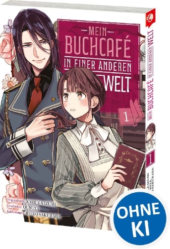 Buchcover und Innenansicht für das Buch: ISEKAI NI KYUSEISHU TOSHITE YOBAREMASHITAGA, ARASA NIWA MURI NANODE, HISSORI BOOKCAFE HAJIMEMASHITA.