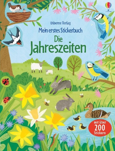 Buchcover und Innenansicht für das Buch: Mein erstes Stickerbuch: Die Jahreszeiten