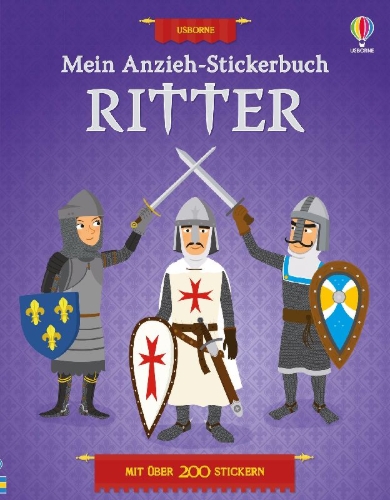 Buchcover und Innenansicht für das Buch: Mein Anzieh-Stickerbuch: Ritter