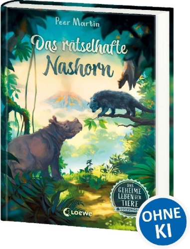 Buchcover und Innenansicht für das Buch: Das geheime Leben der Tiere (Dschungel) - Das rätselhafte Nashorn
