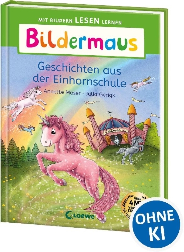 Buchcover und Innenansicht für das Buch: Bildermaus - Geschichten aus der Einhornschule