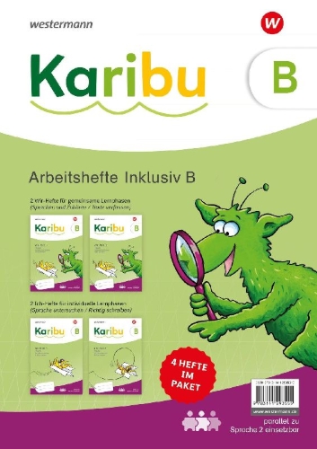 Buchcover und Innenansicht für das Buch: Karibu. Arbeitsheft Inklusion B  4 Hefte im Paket Ausgabe 2024