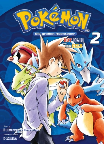 Buchcover und Innenansicht für das Buch: Pokémon - Die großen Abenteuer: Rot, Blau und Gelb 02