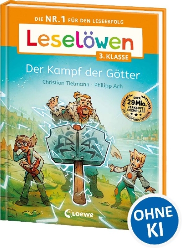 Buchcover und Innenansicht für das Buch: Leselöwen 3. Klasse - Der Kampf der Götter