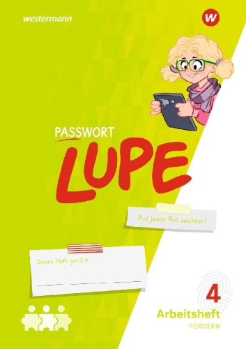 Buchcover und Innenansicht für das Buch: PASSWORT LUPE - Sprachbuch 4. Arbeitsheft: Fördern