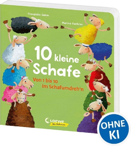 Buchcover und Innenansicht für das Buch: 10 kleine Schafe