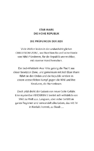 Buchcover und Innenansicht für das Buch: Star Wars: The High Republic - Tears of the Nameless
