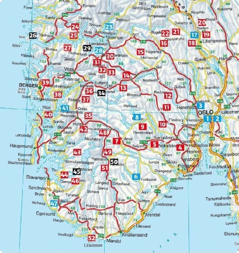 Buchcover und Innenansicht für das Buch: ROTHER Wanderführer Norwegen - Der Süden