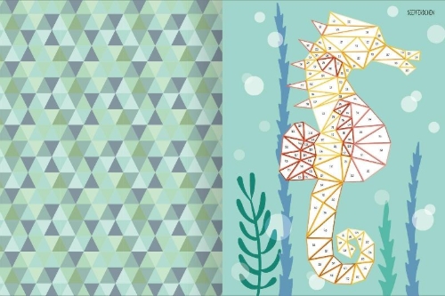 Buchcover und Innenansicht für das Buch: I Love to Sparkle - Mosaik-Stickerheft Unterwasserwelt