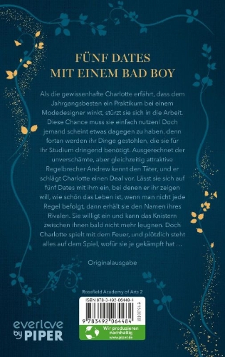Buchcover und Innenansicht für das Buch: Rosefield Academy of Arts - The Promises We Make