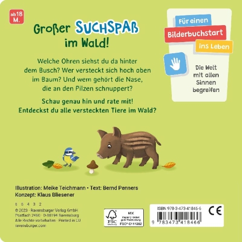 Buchcover und Innenansicht für das Buch: Rate mal: Wer sitzt im Wald?