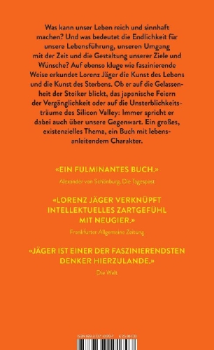 Buchcover und Innenansicht für das Buch: Die Kunst des Lebens, die Kunst des Sterbens