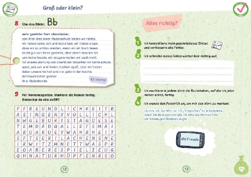 Buchcover und Innenansicht für das Buch: Räuberdiktate 3./4. Klasse