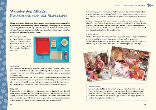 Buchcover und Innenansicht für das Buch: Spielen mit Krippenkindern: malen, matschen, kneten
