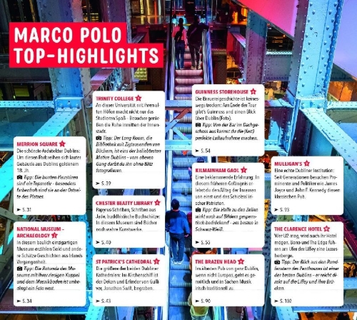 Buchcover und Innenansicht für das Buch: MARCO POLO Reiseführer Dublin