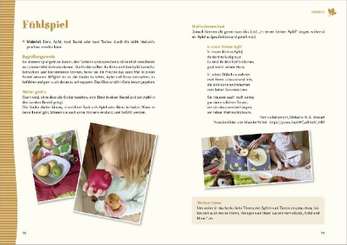 Buchcover und Innenansicht für das Buch: Spielen mit Krippenkindern: Morgenkreis