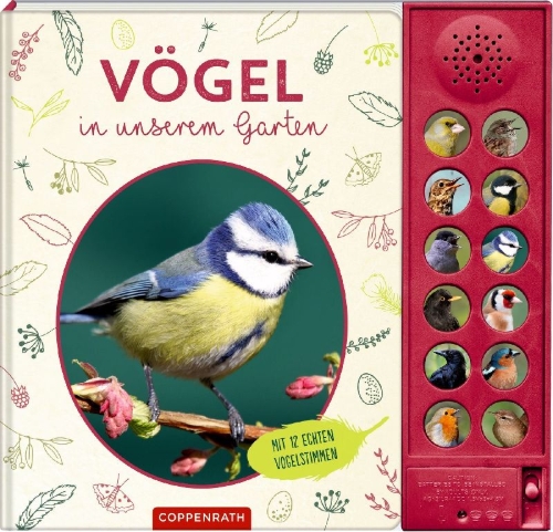 Buchcover und Innenansicht für das Buch: Vögel in unserem Garten
