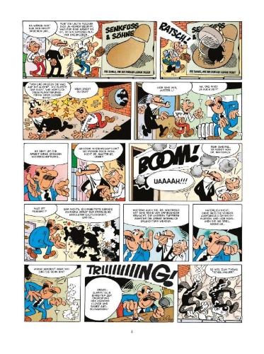 Buchcover und Innenansicht für das Buch: Mortadelo y Filemon: Los inventos del profesor bacterio