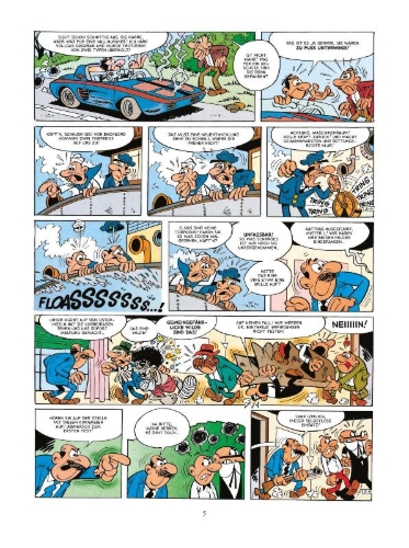 Buchcover und Innenansicht für das Buch: Mortadelo y Filemon: Los inventos del profesor bacterio