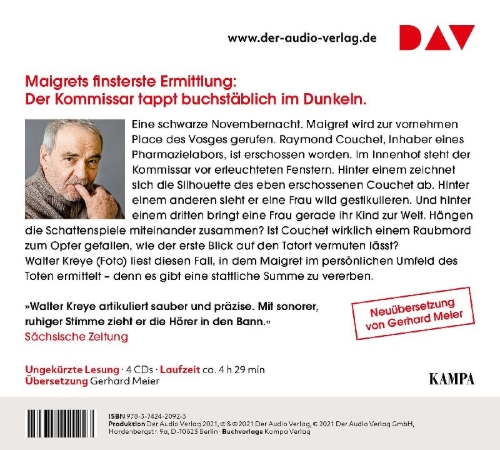 Buchcover und Innenansicht für das Buch: Maigret und das Schattenspiel