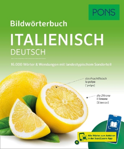 Buchcover und Innenansicht für das Buch: PONS Bildwörterbuch Italienisch