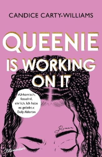 Buchcover und Innenansicht für das Buch: Queenie is Working on It
