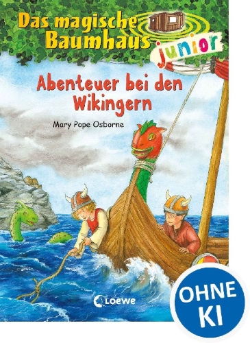 Buchcover und Innenansicht für das Buch: Das magische Baumhaus junior 15 - Abenteuer bei den Wikingern